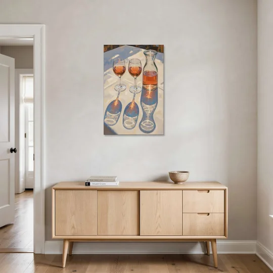 Modern Rosé Shadows in Midday Sun for the Dining Room - Canvas Wall Art - Coffee Table - 24x36