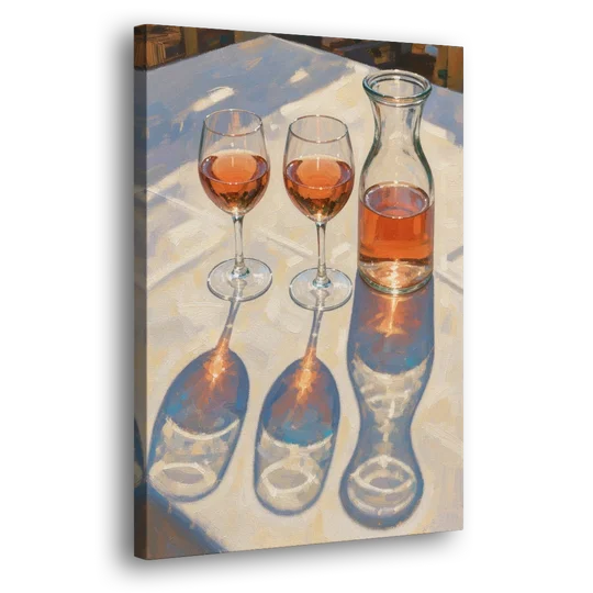 Modern Rosé Shadows in Midday Sun for the Dining Room - Canvas Wall Art - Side