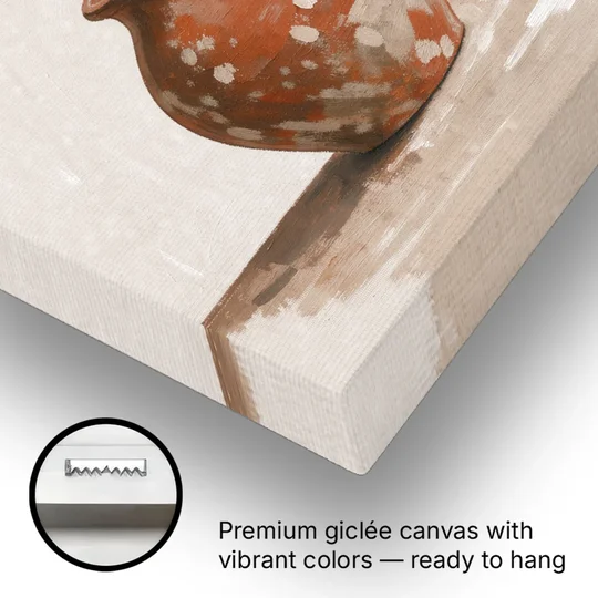 Modern Rustic Wall Art with Cotton in a Jug - Canvas Wall Art - Gallery Wrap Corner