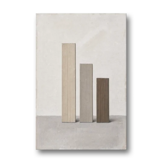 Modern Scandinavian Wall Art of Three Wooden Slats - Canvas Wall Art - Front