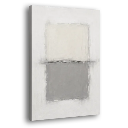 Monochrome Abstract Wall Art with a Charcoal Seam - Canvas Wall Art - Side