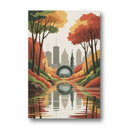 Montreal Autumn Foliage - Canvas Wall Art - Front