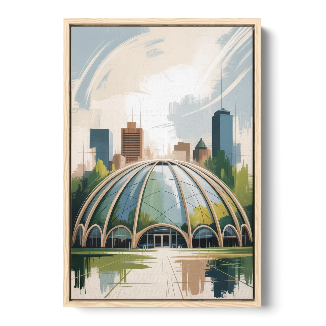 Montreal Biodome Wonder - Oak Framed Canvas Wall Art - Front