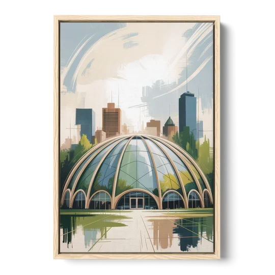 Montreal Biodome Wonder - Oak Framed Canvas Wall Art - Front