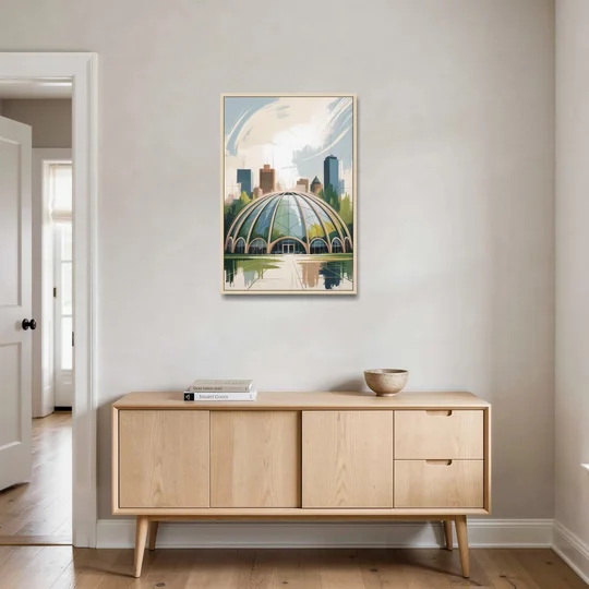 Montreal Biodome Wonder - Oak Framed Canvas Wall Art - Coffee Table - 24x36