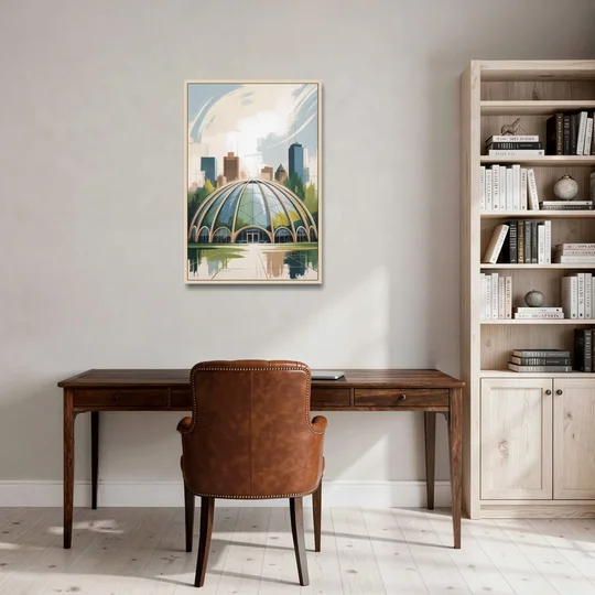 Montreal Biodome Wonder - Oak Framed Canvas Wall Art - Office - 24x36