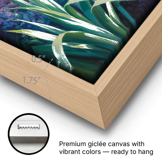 Montreal Botanical Garden - Oak Framed Canvas Wall Art - Gallery Wrap Corner