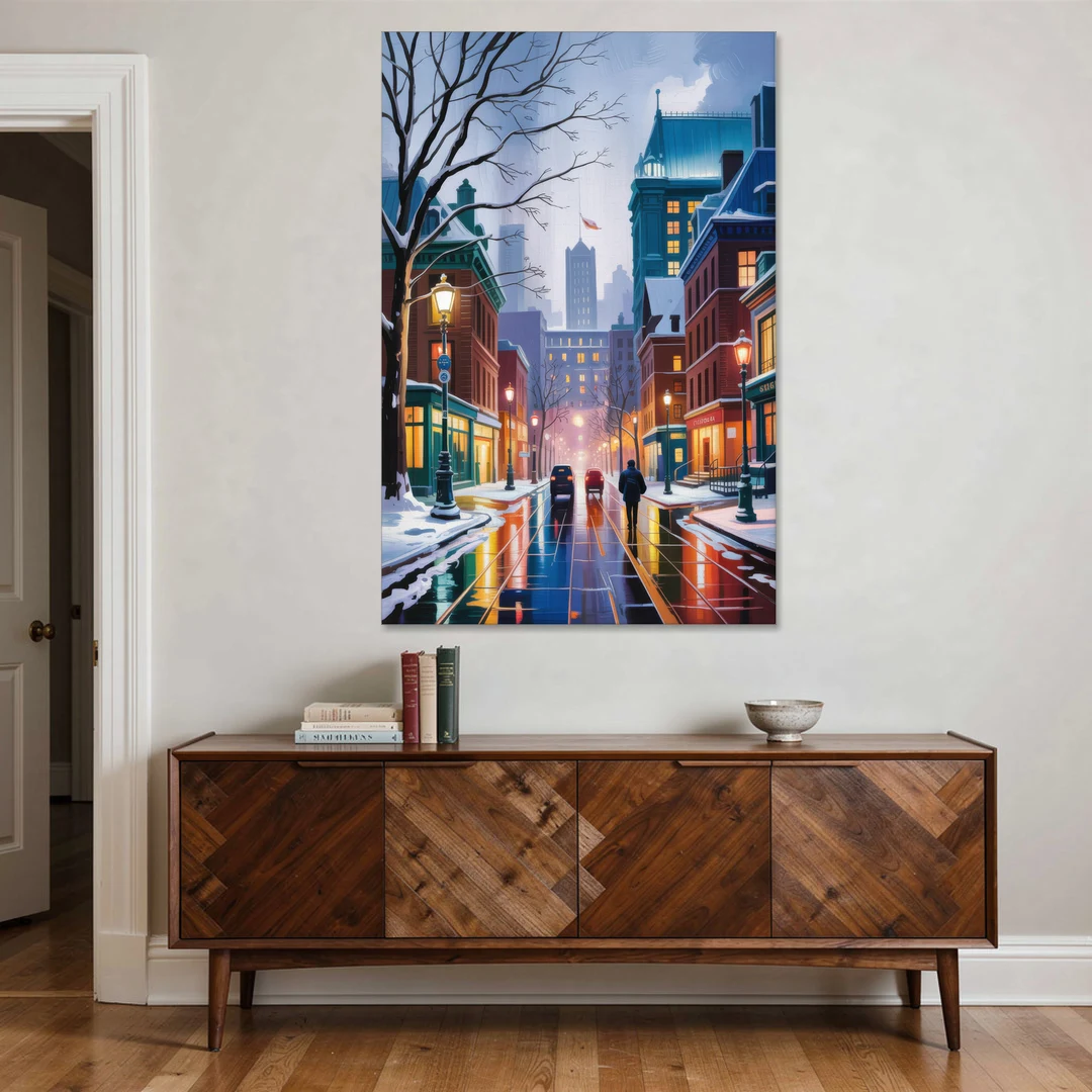 Montreal City in Winter - Canvas Wall Art - Coffee Table - 40x60