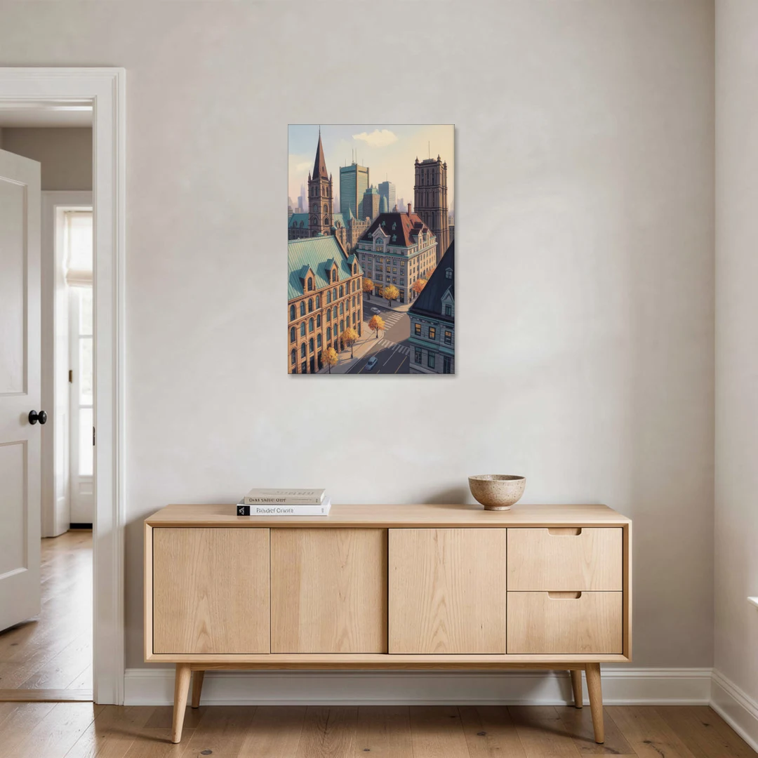 Montreal Historic Buildings - Canvas Wall Art - Coffee Table - 24x36