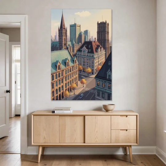 Montreal Historic Buildings - Canvas Wall Art - Coffee Table - 40x60