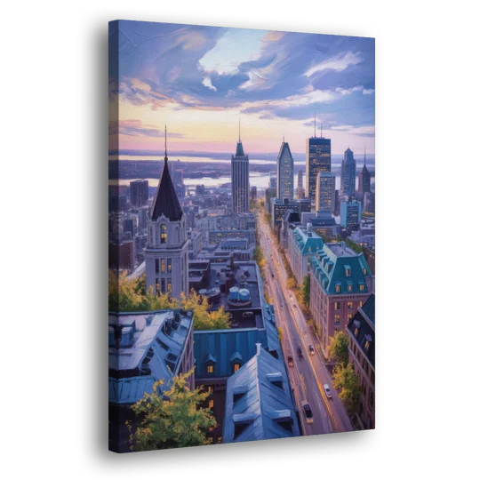 Montreal Rooftop View - Canvas Wall Art - Side