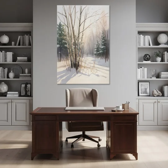 Montreal Winter Charm - Canvas Wall Art - Office - 40x60