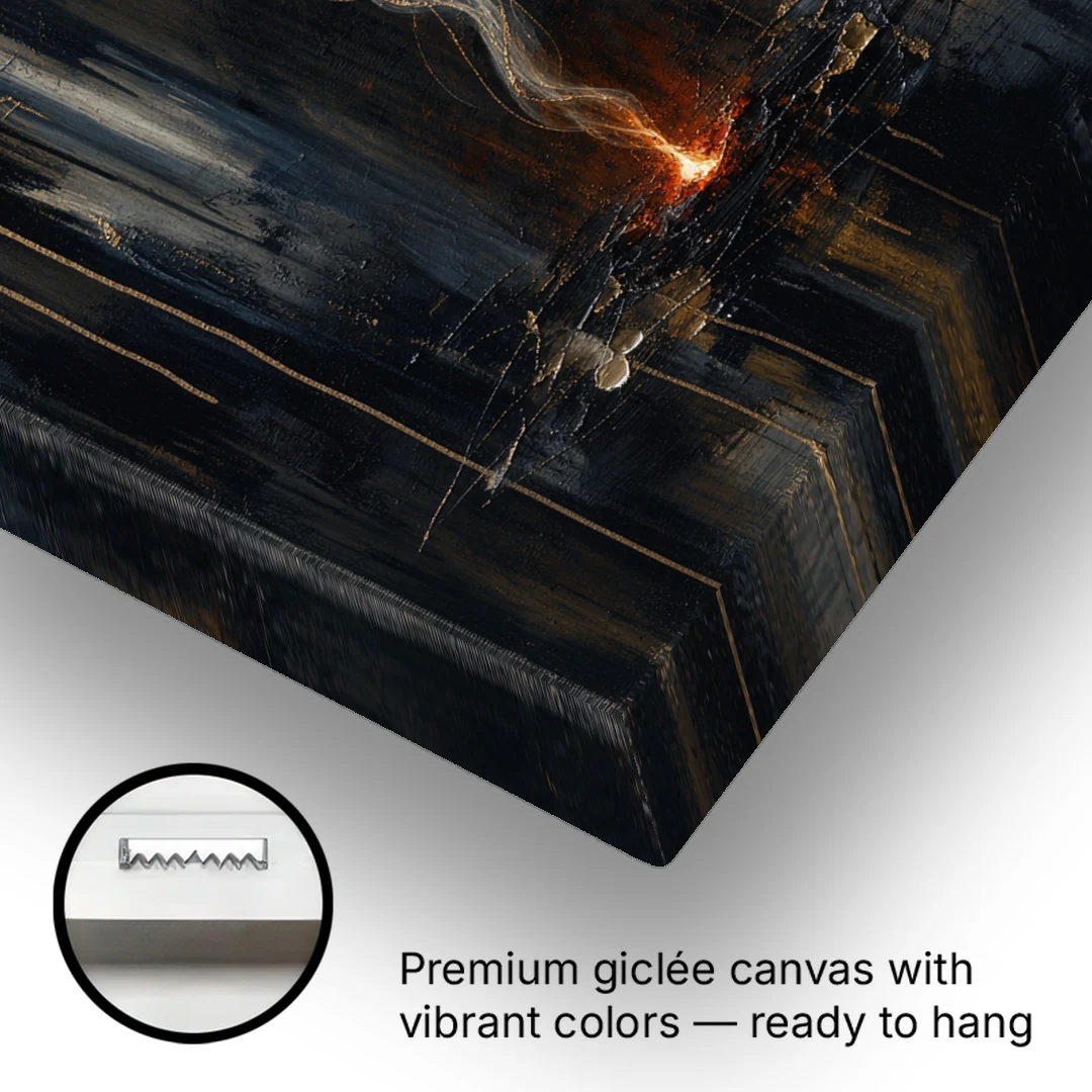 Moody Abstract Painting of Rising Smoke - Canvas Wall Art - Gallery Wrap Corner