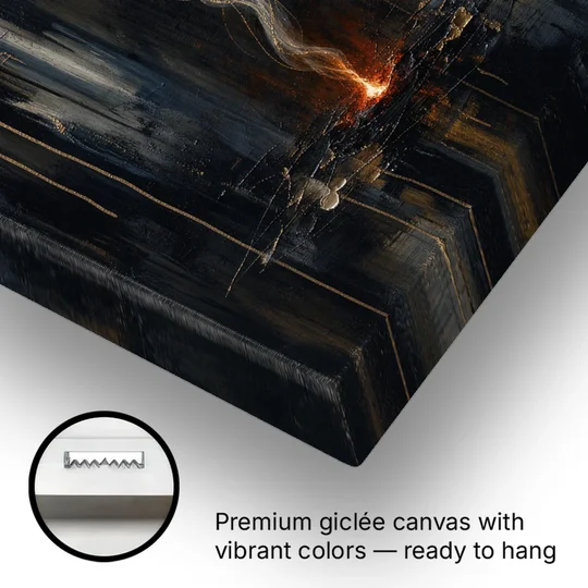 Moody Abstract Painting of Rising Smoke - Canvas Wall Art - Gallery Wrap Corner