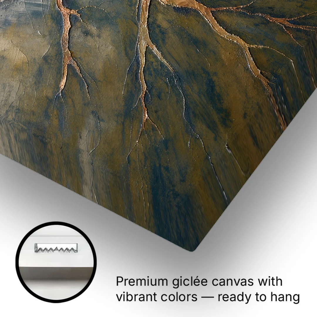 Moody Copper River Delta Abstract - Canvas Wall Art - Gallery Wrap Corner