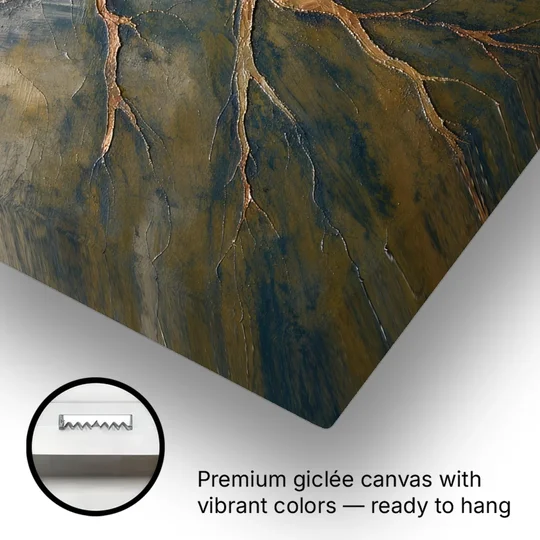 Moody Copper River Delta Abstract - Canvas Wall Art - Gallery Wrap Corner