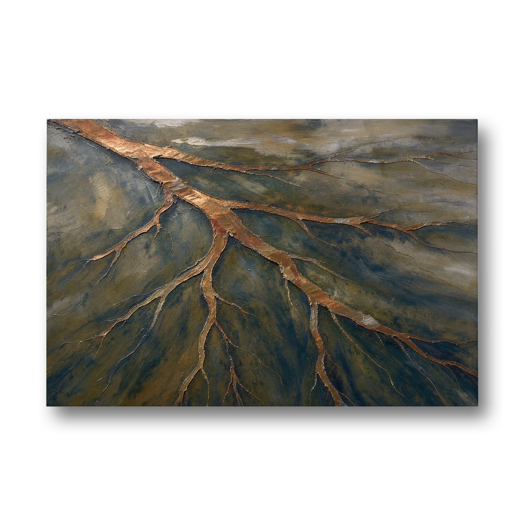 Moody Copper River Delta Abstract - Canvas Wall Art - Front