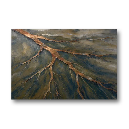 Moody Copper River Delta Abstract - Canvas Wall Art - Front