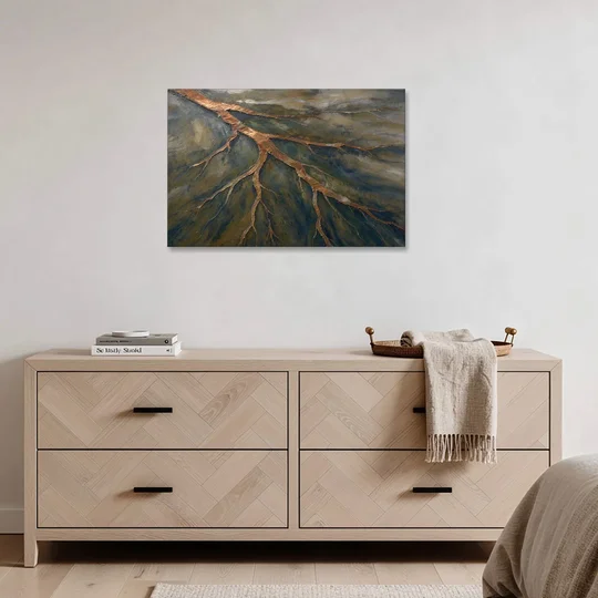 Moody Copper River Delta Abstract - Canvas Wall Art - Coffee Table - 36x24