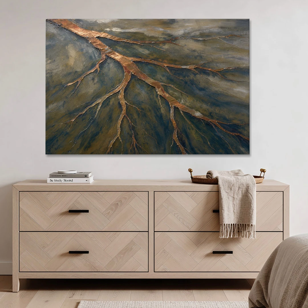 Moody Copper River Delta Abstract - Canvas Wall Art - Coffee Table - 60x40