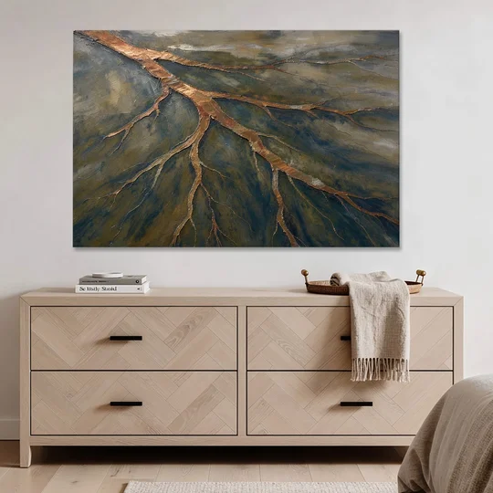 Moody Copper River Delta Abstract - Canvas Wall Art - Coffee Table - 60x40