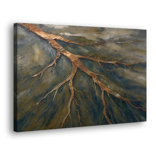 Moody Copper River Delta Abstract - Canvas Wall Art - Side