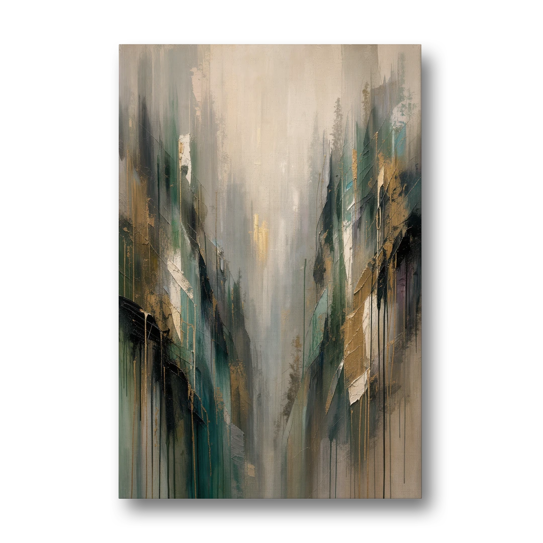 Moody Misty Green Ravine for the Bedroom - Canvas Wall Art - Front