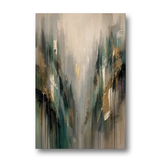 Moody Misty Green Ravine for the Bedroom - Canvas Wall Art - Front