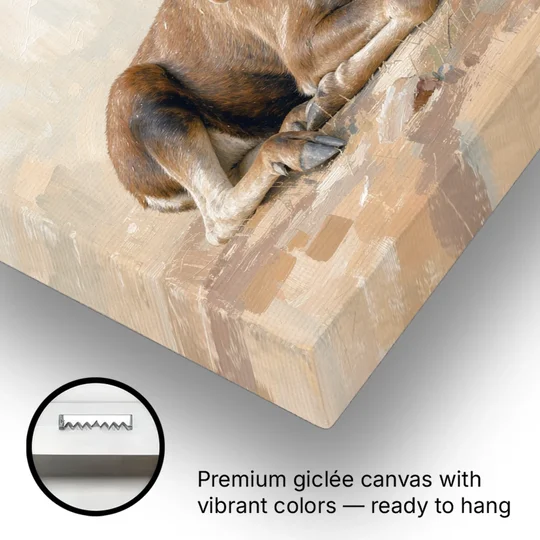 Moose Calf at Rest for the Modern Nursery - Canvas Wall Art - Gallery Wrap Corner