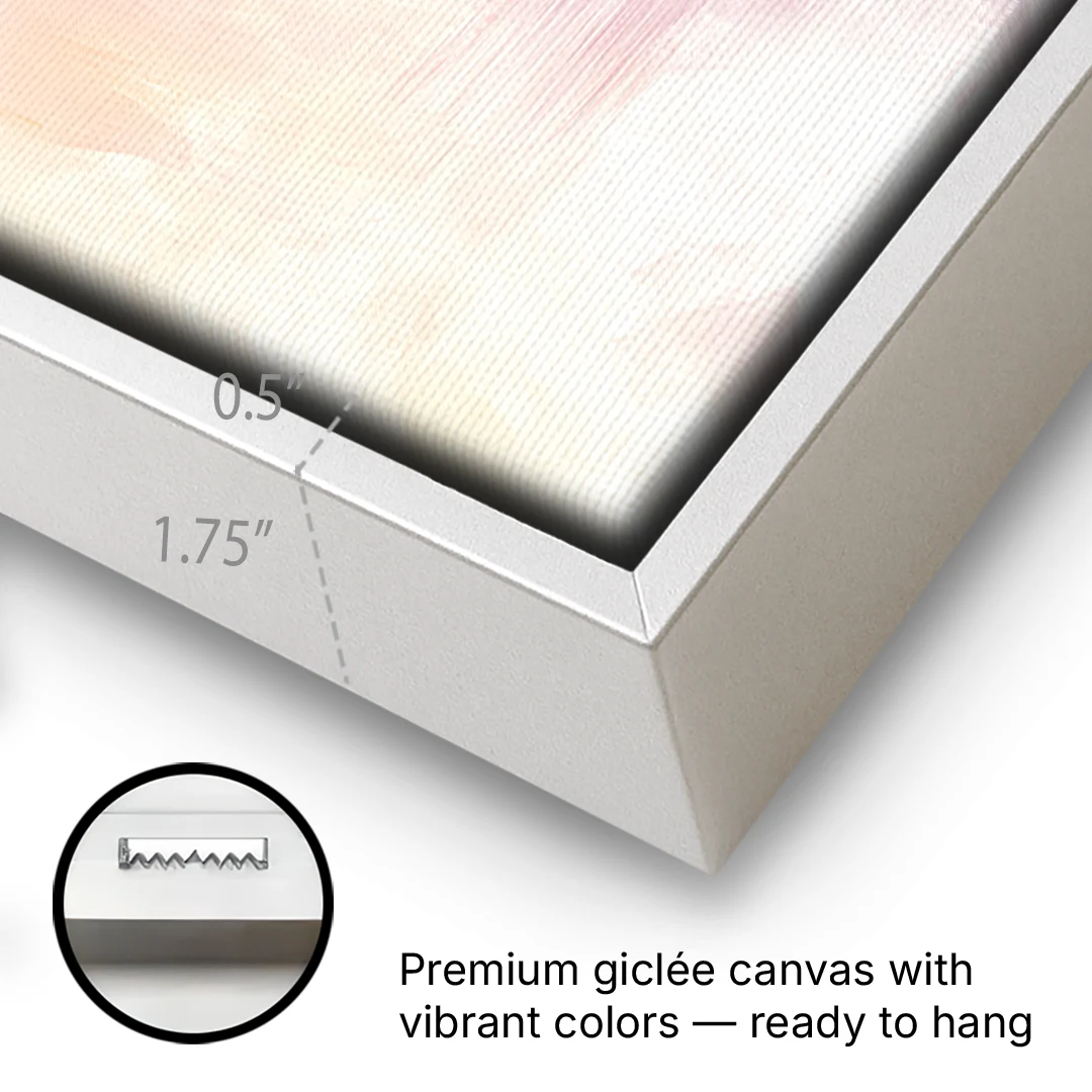 Morning Glow - White Framed Canvas Wall Art - Gallery Wrap Corner