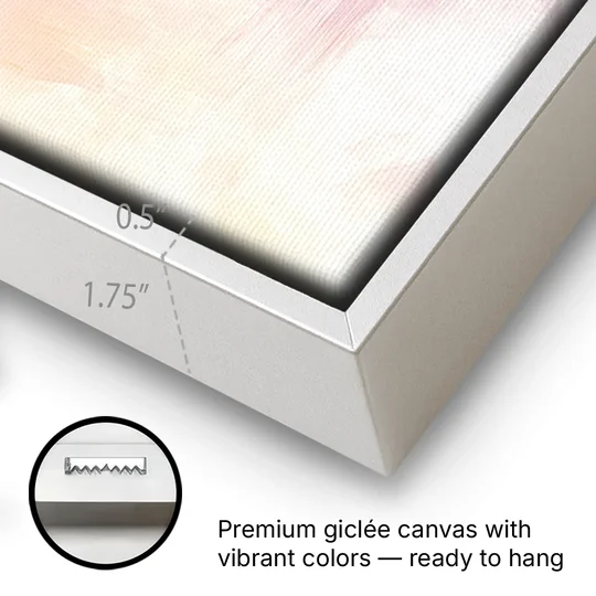 Morning Glow - White Framed Canvas Wall Art - Gallery Wrap Corner