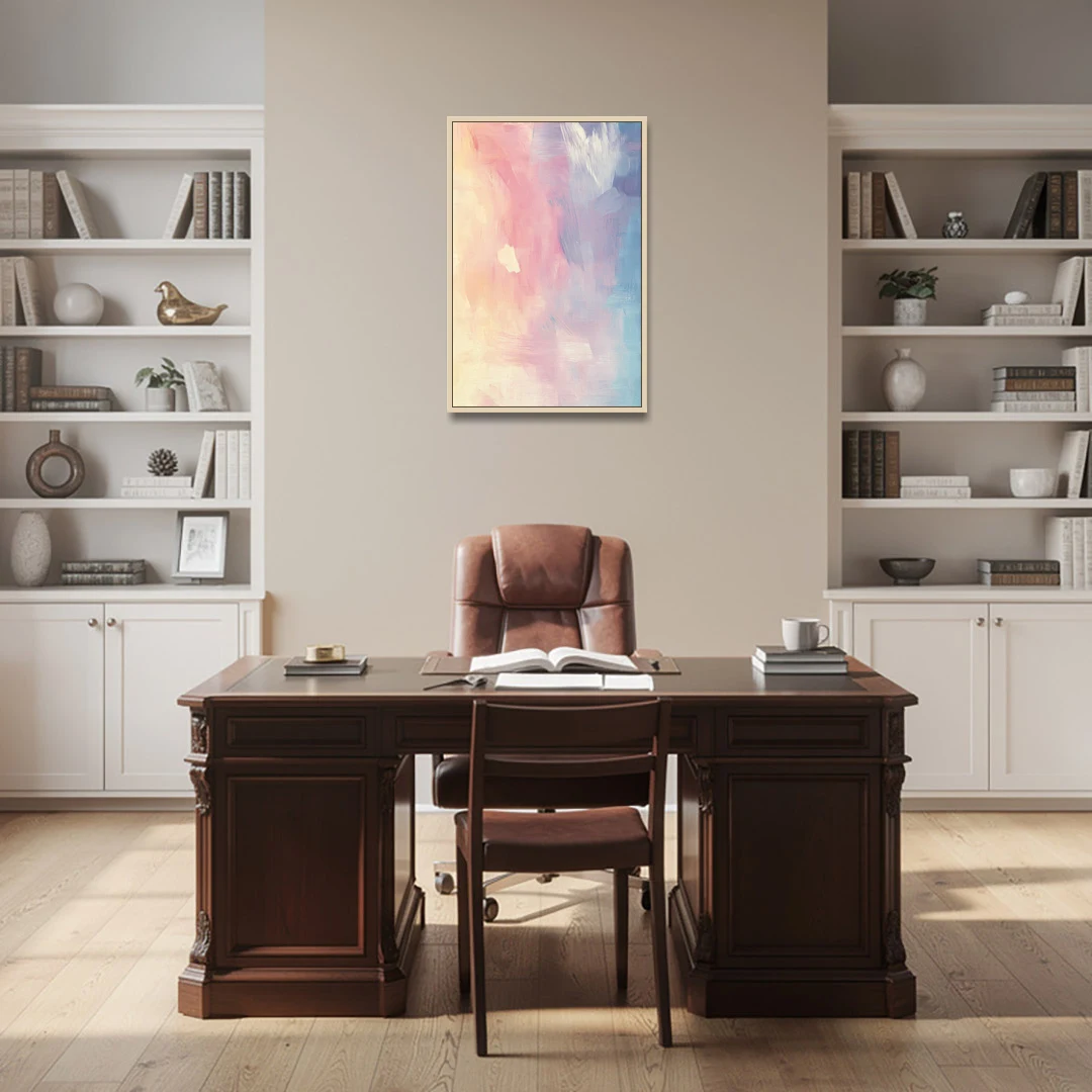 Morning Glow - Oak Framed Canvas Wall Art - Office - 24x36
