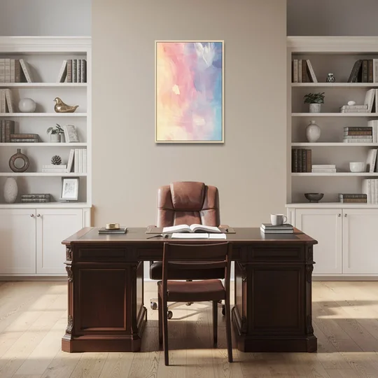 Morning Glow - Oak Framed Canvas Wall Art - Office - 24x36