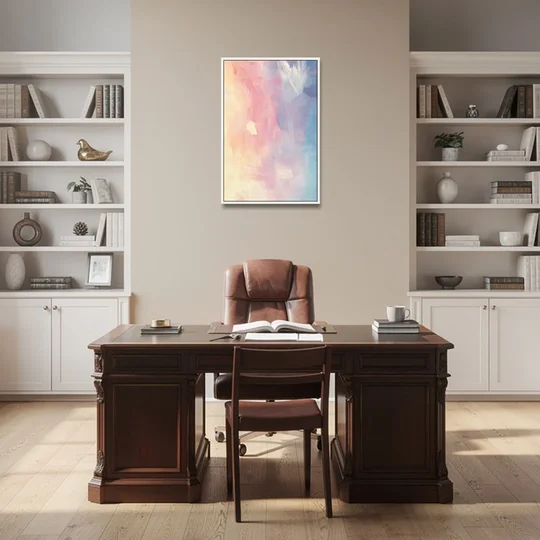 Morning Glow - White Framed Canvas Wall Art - Office - 24x36