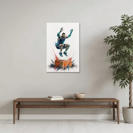 Motivational Gym Wall Art Box Jump at the Peak - Canvas Wall Art - Coffee Table - 24x36