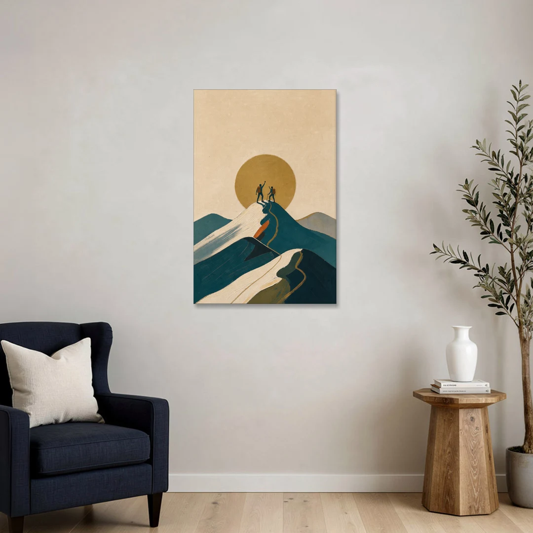 Motivational Wall Art for Office Teams at the Summit - Canvas Wall Art - Sofa - 24x36