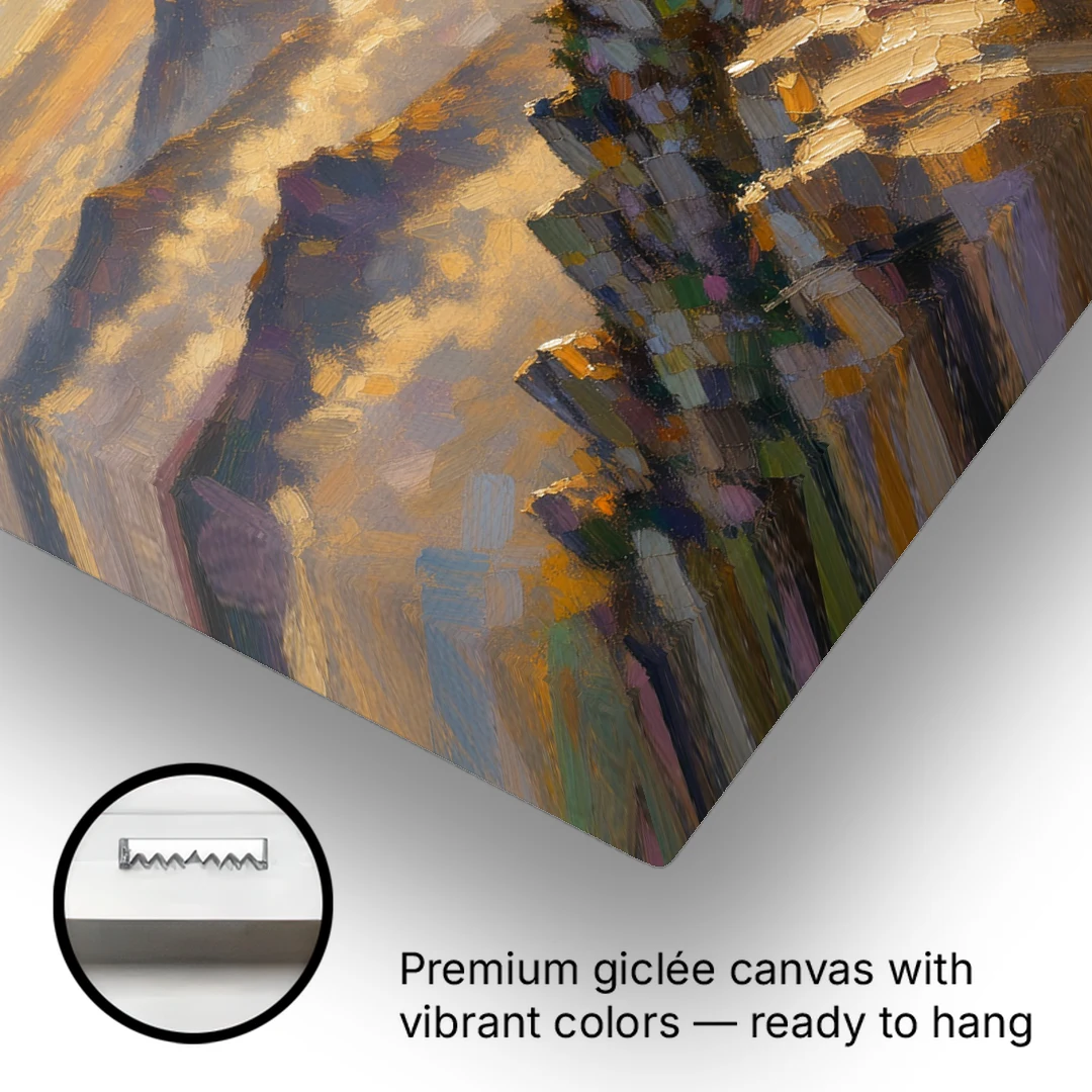 Motivational Wall Art of a Climber at Summit Dawn - Canvas Wall Art - Gallery Wrap Corner