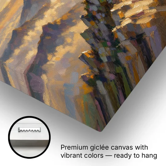 Motivational Wall Art of a Climber at Summit Dawn - Canvas Wall Art - Gallery Wrap Corner