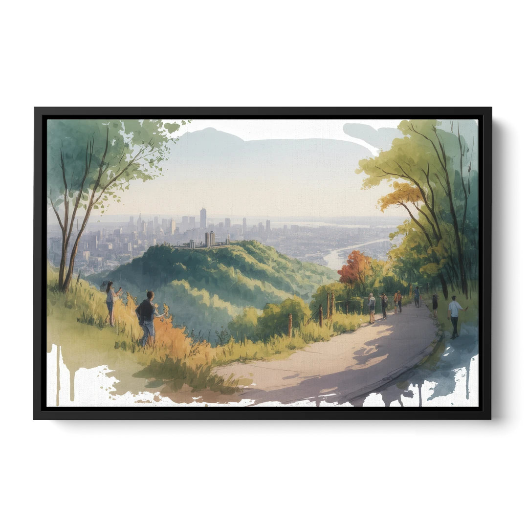 Mount Royal Lookout - Black Framed Canvas Wall Art - Front