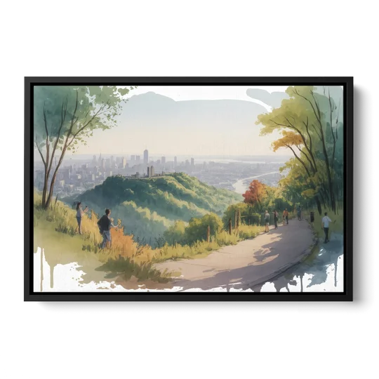 Mount Royal Lookout - Black Framed Canvas Wall Art - Front