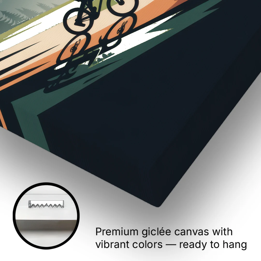 Mountain Biking Trails - Canvas Wall Art - Gallery Wrap Corner