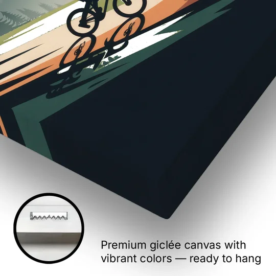 Mountain Biking Trails - Canvas Wall Art - Gallery Wrap Corner