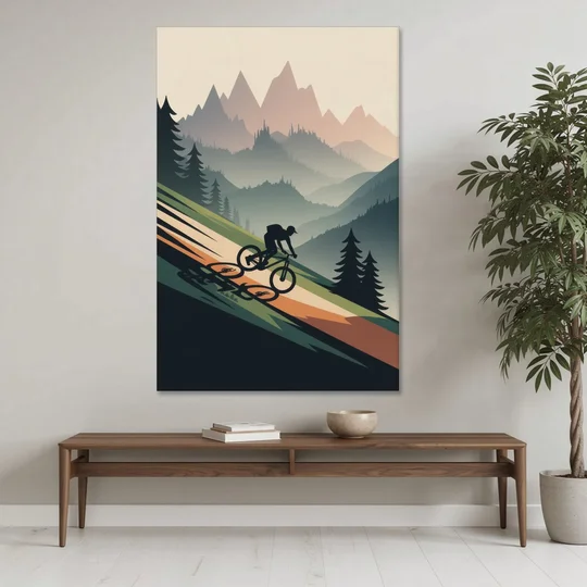 Mountain Biking Trails - Canvas Wall Art - Coffee Table - 40x60