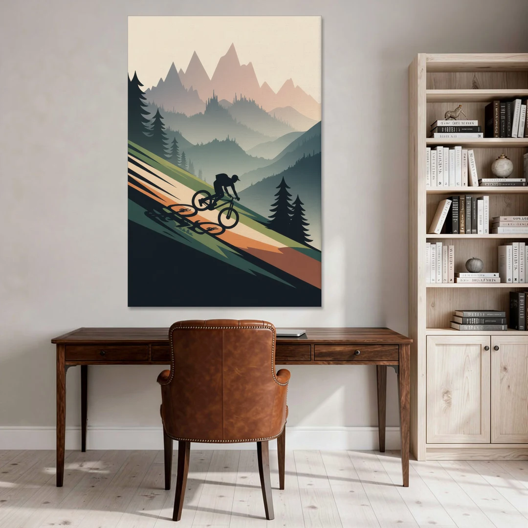Mountain Biking Trails - Canvas Wall Art - Office - 40x60