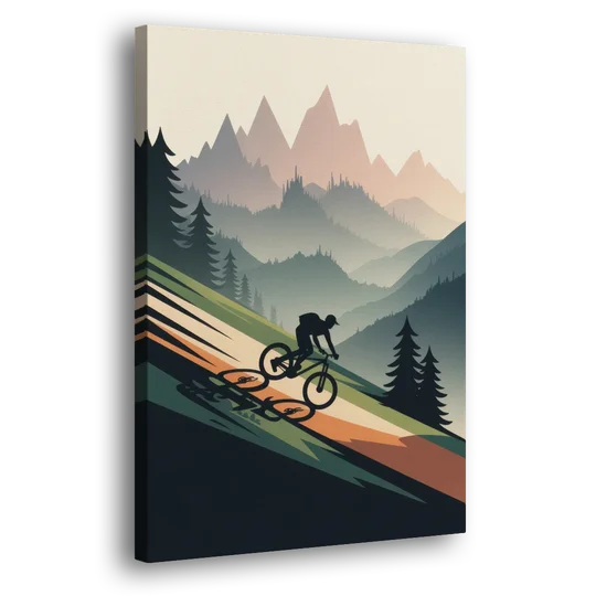 Mountain Biking Trails - Canvas Wall Art - Side