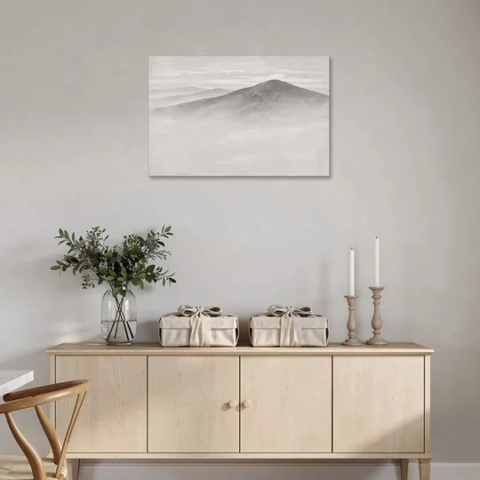 Mountain Ridge Above a Sea of Mist - Canvas Wall Art - Coffee Table - 36x24