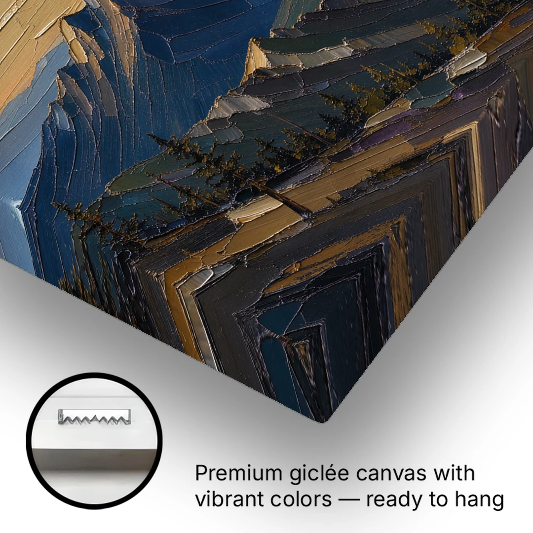 Mountain Wall Art of Three Ridges at Dusk - Canvas Wall Art - Gallery Wrap Corner