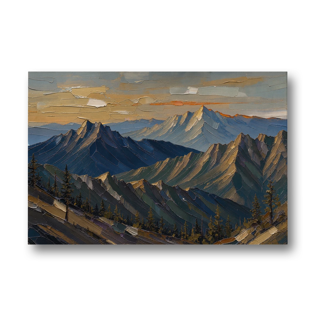 Mountain Wall Art of Three Ridges at Dusk - Canvas Wall Art - Front