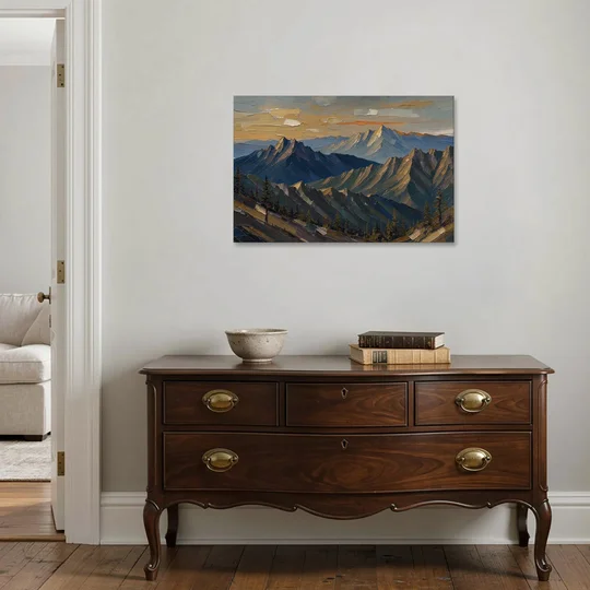 Mountain Wall Art of Three Ridges at Dusk - Canvas Wall Art - Coffee Table - 36x24
