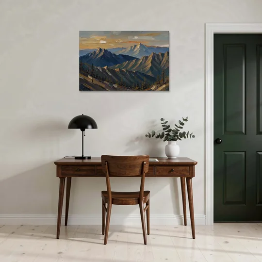 Mountain Wall Art of Three Ridges at Dusk - Canvas Wall Art - Office - 36x24